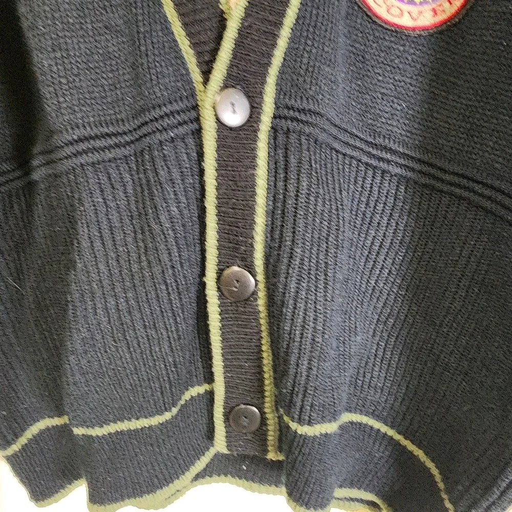 Vintage BUGLE BOY Men's Cardigan Letterman Sweater Size L Global Challenge